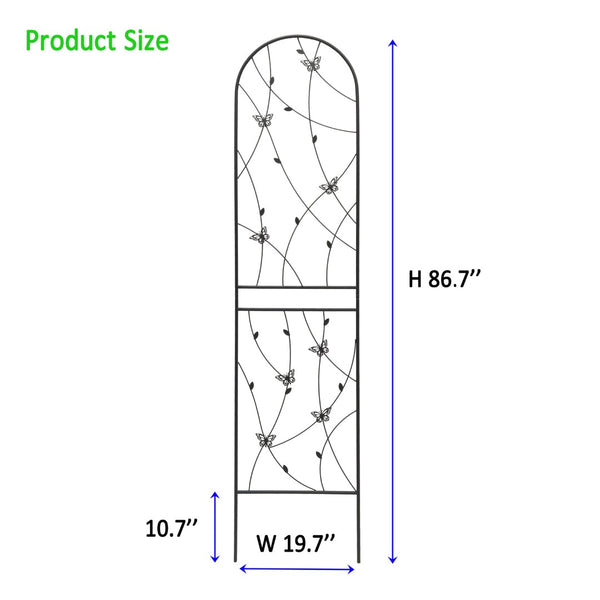 English Elm 4 Pack Powder-coated Metal Garden Trellis Panels Rustproof Climbing Plant Support Outdoor W1586P268062