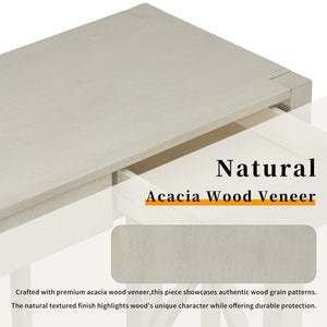 English Elm U_Style 60'' Modern Acacia Console Table With 4 Drawers & Open Shelf - Perfect For Entryways & Living Rooms N711P289747A-GIGA