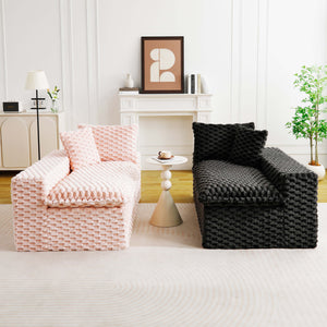 English Elm Luxury Color-Block Turtle Velvet Multifunctional Sofa - Cozy, Stylish Living Room Furniture For Any Space W3371S00051