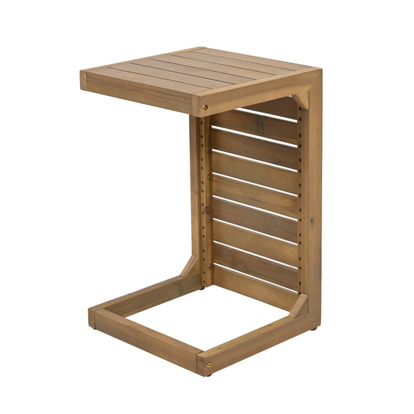 English Elm Christopher Knight Home® - C-shape Acacia Wood End Table Brown – Durable Outdoor C-Table for Patio, Sleek Modern Compact Design N779P192788B