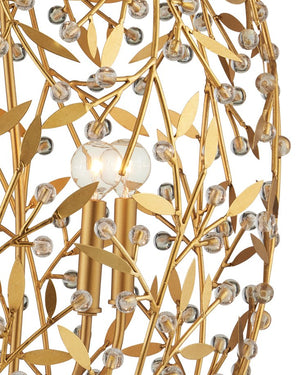 Currey & Company Secret Garden Gold Orb Chandelier - Elegant Biophilic Lighting With Handcrafted Crystal Accents Gold Crystal ,Wrought Iron 9000-1290-currey-company