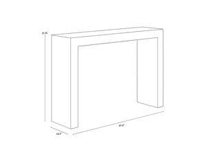Sunpan AXLE Console Table - Modern Grey Industrial Design for Entryways, Slim Profile, Easy Assembly 100452