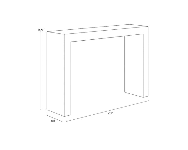 Sunpan AXLE Console Table - Modern Grey Industrial Design for Entryways, Slim Profile, Easy Assembly 100452