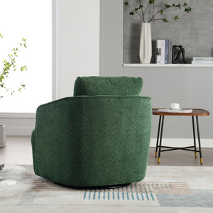 English Elm 30.3"w Boucle Barrel Swivel Chair 360 Rotation Lounge Seating for Living Room Green W3188P400933