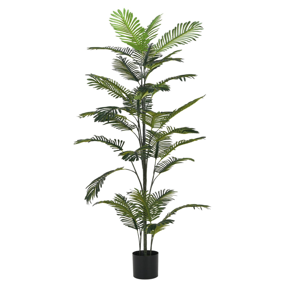 English Elm Christopher Knight Home® - 86" Artificial Palm Tree Pre-Potted with Black Plastic Pot, Lifelike Feathered Fronds, Low-Maintenance Decor N772P286755G