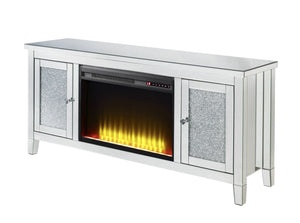 English Elm Noralie Mirrored Fireplace Tv Stand with Led Electric Insert and Glam Diamond Accents B2726P446670