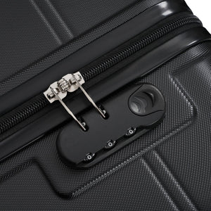English Elm 6 Piece Hardshell Abs Travel Set with Spinner Wheels Combination Lock and Toiletry Bag N732P391465B