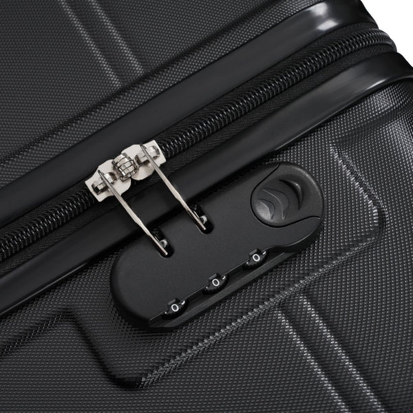 English Elm 6 Piece Hardshell Abs Travel Set with Spinner Wheels Combination Lock and Toiletry Bag N732P391465B