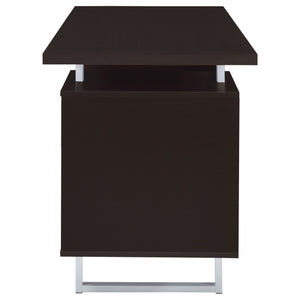 English Elm 1pc Contemporary Sleek Desk 47.25" Compact Home Office Table with Reversible Drawer and File Storage Cappuccino 63.5 L x 26 W x 6.31 H B011P362570