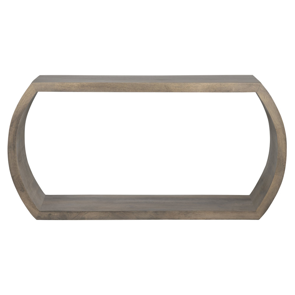 Crestview Collection Open Ring Sculptural Console Table - Hand-rubbed Gray Mindi Wood Design, Artful Negative Space Elegance Brown Solid Wood Cvfnr4275