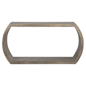 Crestview Collection Open Ring Sculptural Console Table - Hand-rubbed Gray Mindi Wood Design, Artful Negative Space Elegance Brown Solid Wood Cvfnr4275