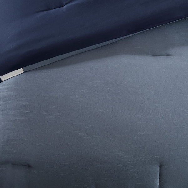 English Elm 7 Genevieve 7-Piece Navy Queen Comforter Set – 100% Polyester Shimmer, Large Borders, Decorative Pillows B03596970