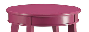 English Elm Aberta Purple Accent Table with Round Top & Lower Storage Shelf, 24" Height, Bold Wood Design B2726P243237