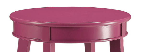 English Elm Aberta Purple Accent Table with Round Top & Lower Storage Shelf, 24" Height, Bold Wood Design B2726P243237