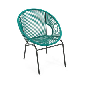 English Elm Christopher Knight Home® - NUSA Modern Outdoor Wicker Club Chairs Set of 2 with Durable PE Rattan Weave and Sleek Iron Frame Teal N775P198603T