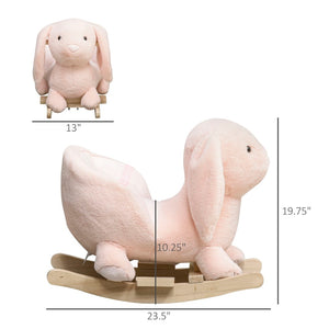 English Elm Dinosaur Plush Rocking Toy for Toddlers with Sound Effects and Wooden Base T3971P442154