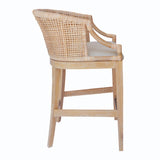 Martha Stewart Playa Transitional Handcrafted Rattan Counter Stool 25" H MT104-1194 Natural Whitewash