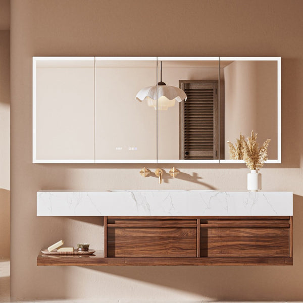English Elm Lighted Aluminum Medicine Cabinet Smart Mirror with Anti-fog Led and Built-in Usb Outlet W5609P461522
