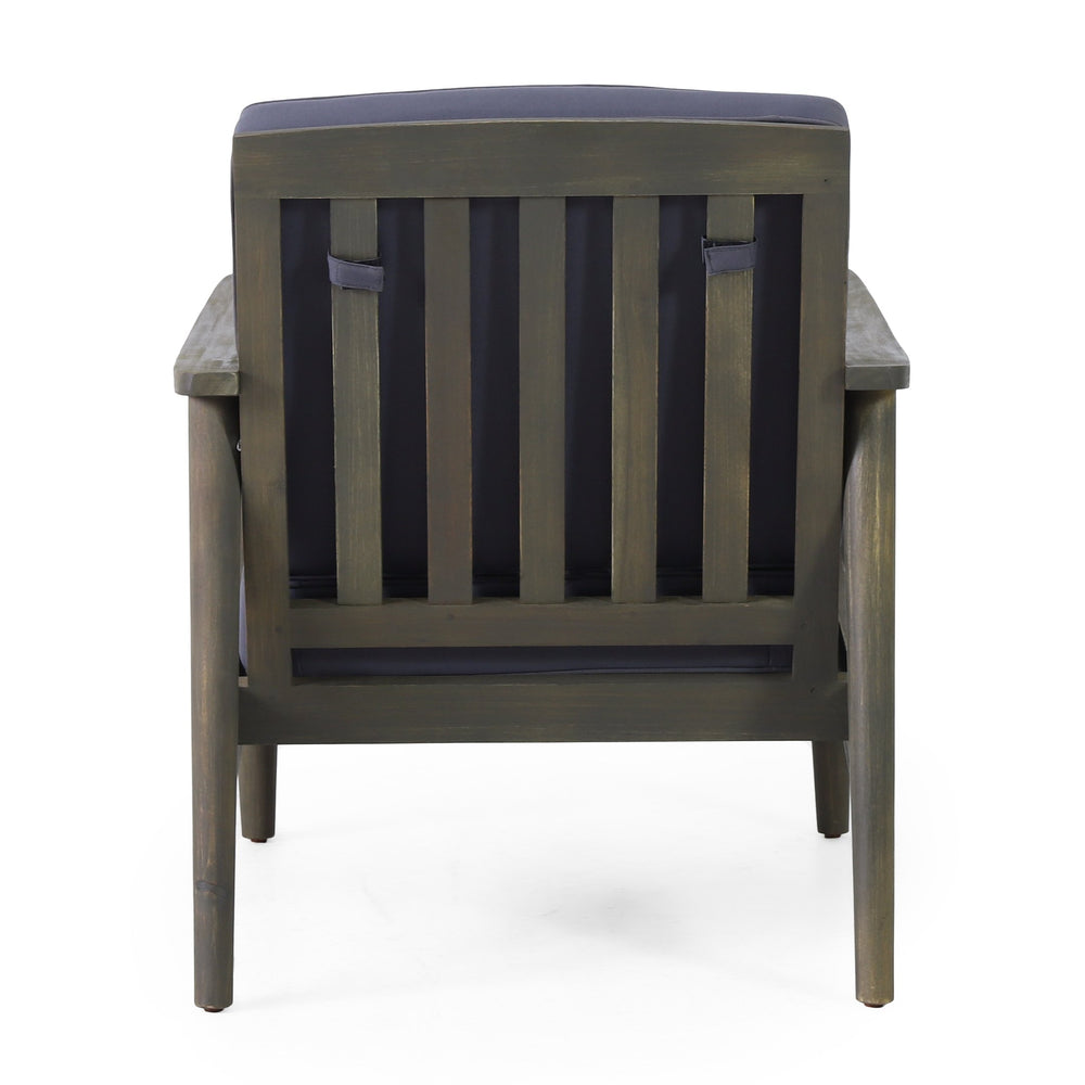 English Elm Christopher Knight Home® - Willowbrook Acacia Wood Outdoor Club Chair - Dark Grey, Weather-Resistant, Sturdy 400 lb Capacity 68624.00GDGRY