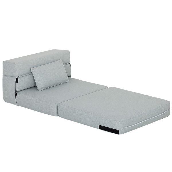 English Elm Folding Sleeper Chair Linen Upholstered High Density Foam Guest Room Floor Sofa Bed T3971P390259
