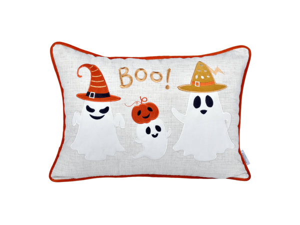 English Elm Halloween Boo Ghost Pillow – Soft Velvet Accent With Friendly Design For Cozy Fall Decor & Comfort B357P360660