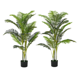 English Elm Christopher Knight Home® - 61" Artificial Palm Tree Set of 2 with Black Pots, Lifelike Feathered Fronds, Pre-Potted Decorful Greenery N772P286756G