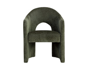 Sunpan ANAYA Dining Armchair - Timeless Comfort and Style with Elegant Arched Silhouette for Versatile Use Green 112504