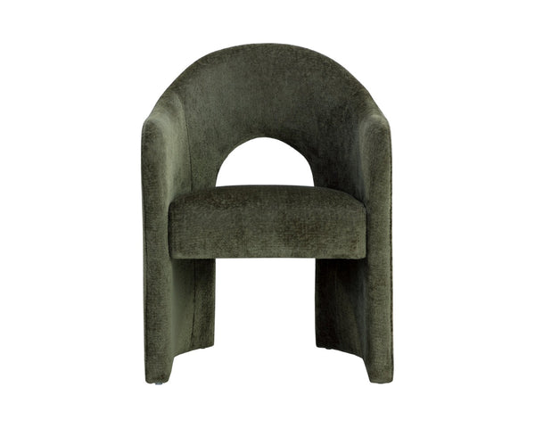 Sunpan ANAYA Dining Armchair - Timeless Comfort and Style with Elegant Arched Silhouette for Versatile Use Green 112504