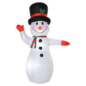 English Elm Homcom 8’ Inflatable Snowman With Led Lights – Easy Setup Outdoor Holiday Decor For Festive Yards W2225P249940