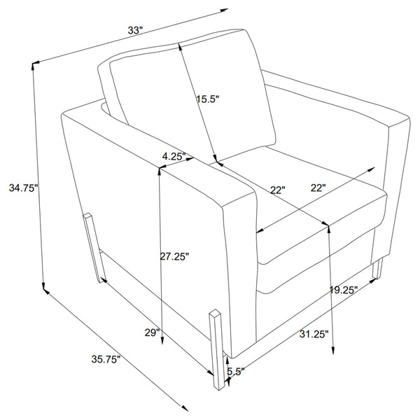 English Elm Tilly Mid-Century Modern 3-Piece Oatmeal Sofa & Loveseat Set — Herringbone Fabric, Metal Legs, Tailored Comfort B062S01239
