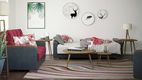 English Elm Primenest Zenaero X Convertible Loveseat With Storage - Stylish Upholstered Sleeper For Small Spaces B030P281772-GIGA