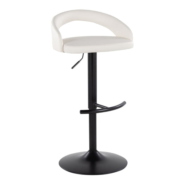 English Elm Adjustable Swivel Barstools Set of 3 Faux Leather Seat Black Metal Base Kitchen B202S02044