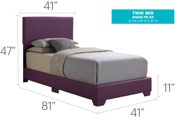 English Elm Stylish Velvet King Bed Frame with Plush Upholstery, Durable Construction, Easy Assembly, Transitional Appeal Purple 4 L x 33 W x 44 H B078108071