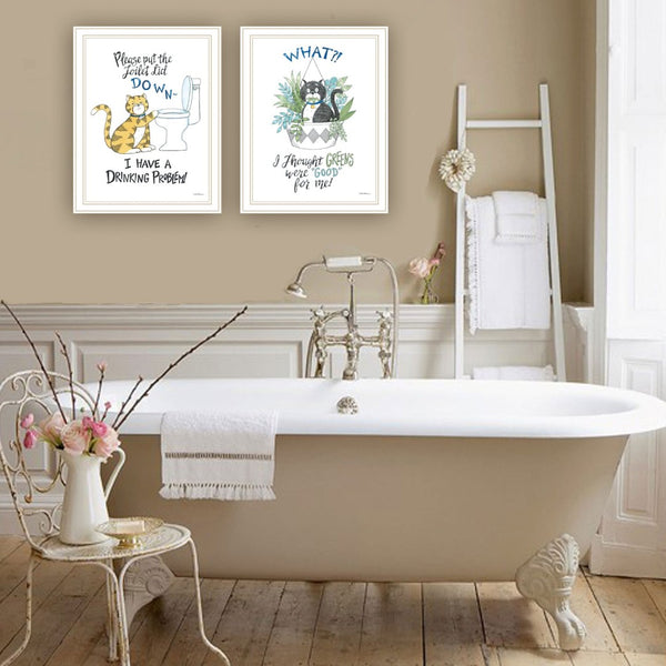 English Elm Trendy Decor 4u Humorous Two Piece Framed Wall Art Set for Home Bar or Bedroom B067P256631