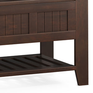 English Elm Acadian Solid Wood Entryway Bench with Lift-Top Storage & Shelf, Brunette Brown Finish, 48" B136P203423