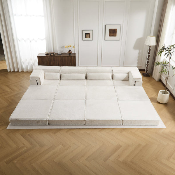 English Elm Compression Modular Floor Sofa Bed - Cozy, Versatile Lounge With Memory Foam & No Assembly Needed! W3723S00039