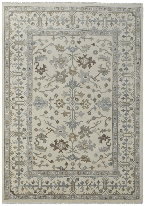 Feizy Rugs Karina Hand-knotted Wool Rug: Timeless Elegance With Floral Design For Sophisticated Home Decor Ivory,Gray,Brown Wool 90969g5fbgegryp00