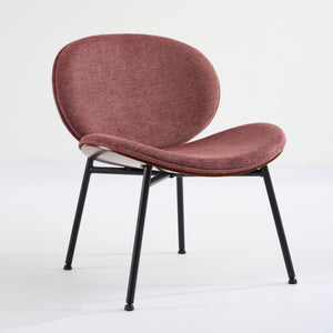 English Elm Mid-Century Shell Chair with Wood Grain Veneer, Curved Wide Seat, Metal-Wood Frame Holds 330+ lbs Bean paste red W1143P214254