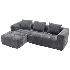 English Elm United Modern Chenille 98.42-Inch L-Shaped Modular Sectional Sofa With Chaise & Side Pockets P2 W1568S00146-GIGA