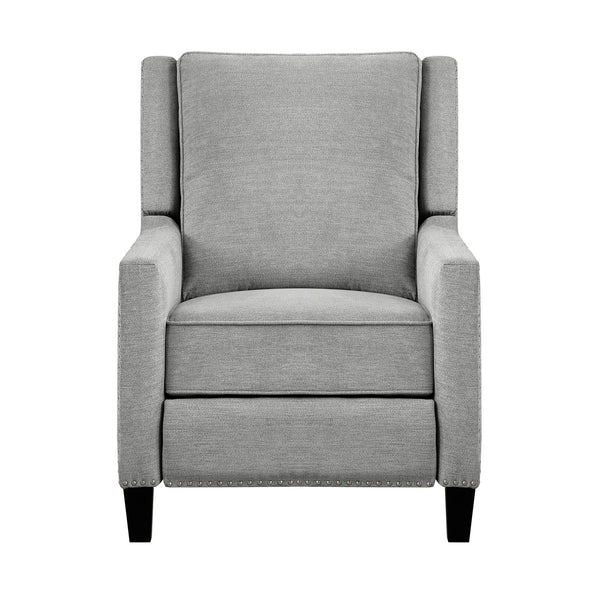 English Elm Modern Reclining Chair with Textured Upholstery, Nailhead Trim & Solid Wood Frame for Living Rooms Gray 30.75 L x 34 W x 27.25 H B011P190689