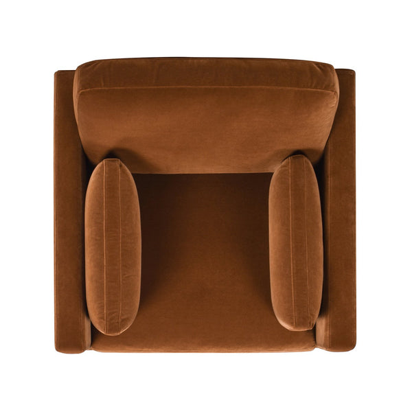 English Elm Jennifer Taylor Home - Knox 36" Modern Farmhouse Arm Chair In Burnt Orange Velvet – Cozy Comfort, Stylish Design & Durability B2719P238325