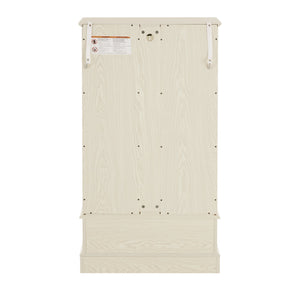 English Elm Lighted Glass Curio Cabinet - Elegant 2-Door Display With Adjustable Shelves & Integrated Lighting, White Finish W1758P300115