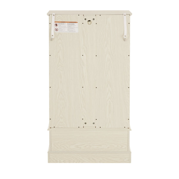 English Elm Lighted Glass Curio Cabinet - Elegant 2-Door Display With Adjustable Shelves & Integrated Lighting, White Finish W1758P300115