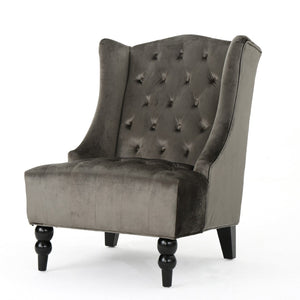 English Elm Toddman Wingback Club Chair Tufted Diamond Stitching Birch Legs Reading Nook Accent 55038.00NVLT
