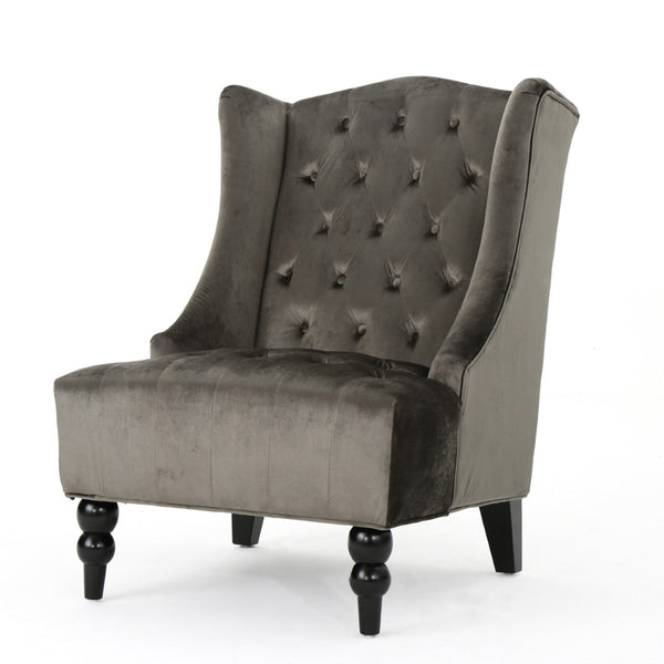 English Elm Toddman Wingback Club Chair Tufted Diamond Stitching Birch Legs Reading Nook Accent 55038.00NVLT