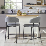 Modern Curved Back Counter Stool - Set of 2 Charcoal ALSD7DCL Walker Edison