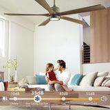 English Elm 60" Modern Wood Ceiling Fan With Light and Remote Control,6-Speed Noiseless Reversible Dc Motor, Ceiling Fan For Kitchen Dinning Living Room