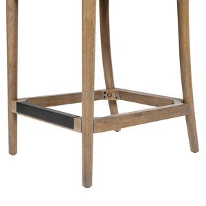 English Elm Jennifer Taylor Home - Leon Arched Back 27" Counter Stool Set of 2 in Ivory Bouclé with Rope-Wrapped Back, Eco Rubberwood Durable Finish B2719P245956