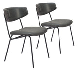 Charon Dining Chair - Set of 2 Vintage Black 110259 Zuo Modern