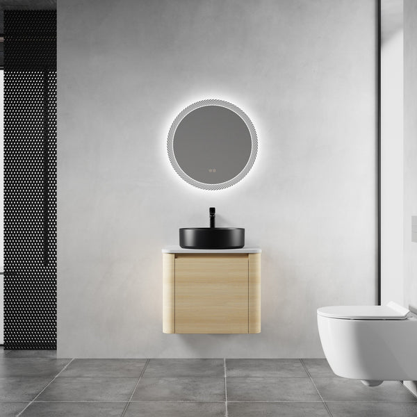 English Elm 24'' Wall-Mounted Bathroom Vanity With Stylish Ceramic Sink, Soft-Close Door & Durable Plywood Design W999S00458